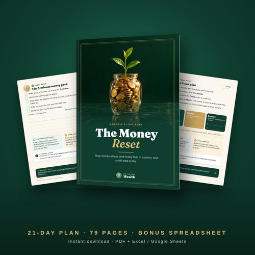 The Money Reset ebook by Elevate Wealth, with inside pages